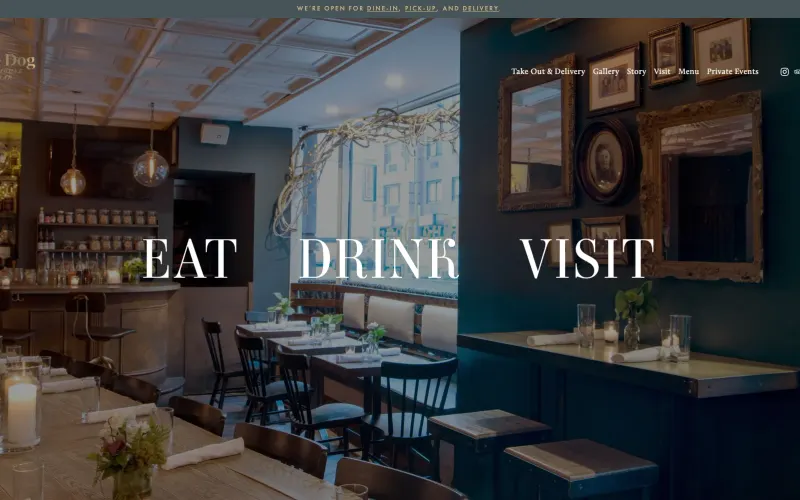 Website for a restaurant, designed by LuX Web Designs